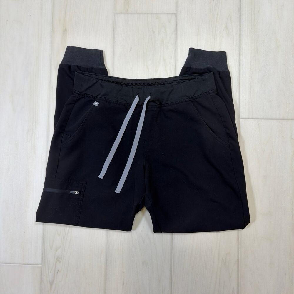 FIGS Black Zamora Jogger Medical Nursing Scrub Pants Utility Workwear Size M